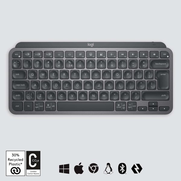 Logitech MX Keys Mini toetsenbord RF-draadloos + Bluetooth QWERTY Engels Grafiet (920-010495)