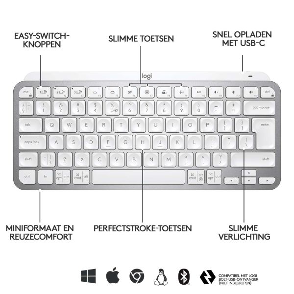Logitech MX Keys Mini Minimalist Wireless Illuminated Keyboard (920-010499)