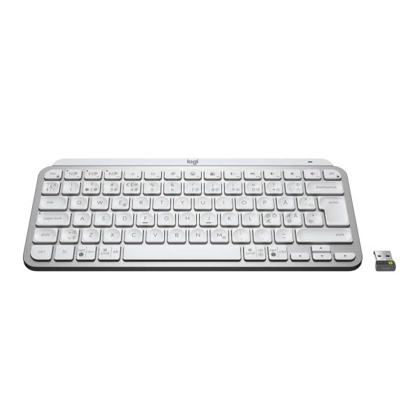 Logitech MX Keys Mini for Business toetsenbord RF-draadloos + Bluetooth QWERTY Scandinavisch Aluminium, Wit (920-010605)