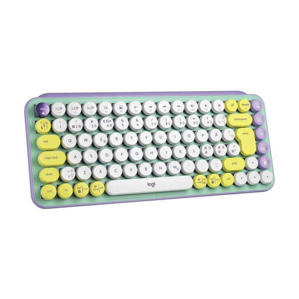 Logitech POP Keys Wireless Mechanical Keyboard With Emoji Keys toetsenbord RF-draadloos + Bluetooth QWERTY Scandinavisch Muntkleur (920-010732)