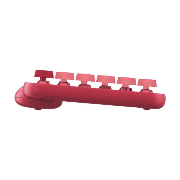 Logitech POP Keys Wireless Mechanical Keyboard With Emoji Keys toetsenbord RF-draadloos + Bluetooth QWERTY Scandinavisch Bordeaux rood, Roze, Roze (920-010733)