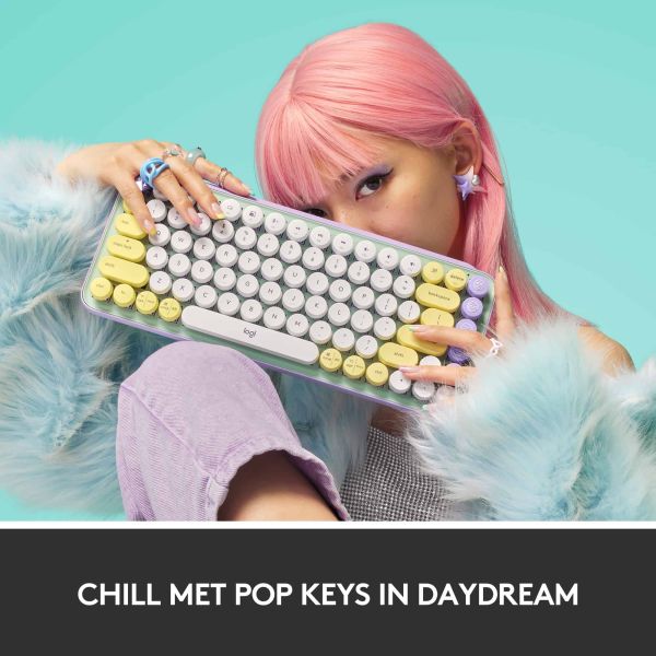 Logitech POP Keys Wireless Mechanical Keyboard With Emoji Keys toetsenbord Bluetooth QWERTY Engels Muntkleur (920-010736)