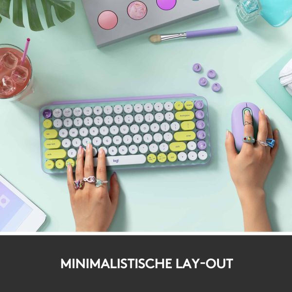 Logitech POP Keys Wireless Mechanical Keyboard With Emoji Keys toetsenbord Bluetooth QWERTY Engels Muntkleur (920-010736)