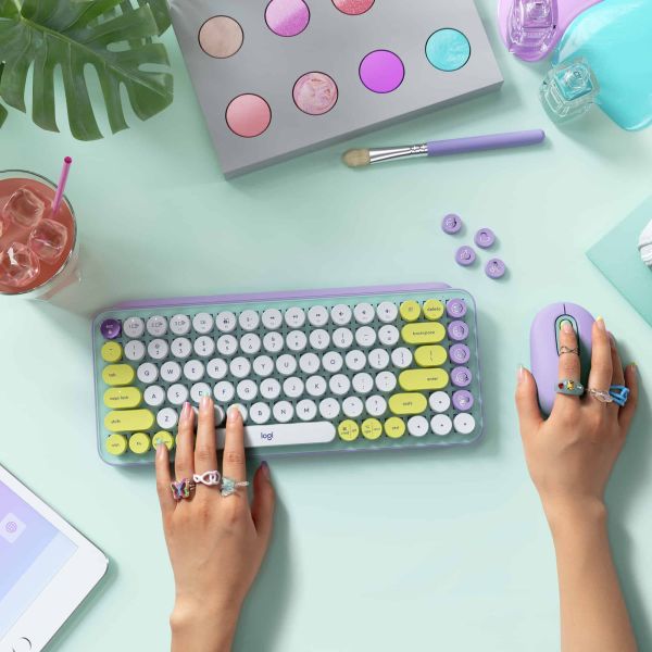Logitech POP Keys Wireless Mechanical Keyboard With Emoji Keys toetsenbord Bluetooth QWERTY Engels Muntkleur (920-010736)
