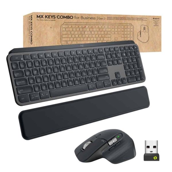 Logitech MX Keys combo for Business Gen 2 toetsenbord Inclusief muis RF-draadloos + Bluetooth QWERTY US International Grafiet (920-010933)