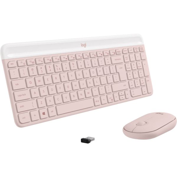 Logitech MK470 Slim Combo toetsenbord Inclusief muis RF Draadloos QWERTY US International Roze (920-011322)