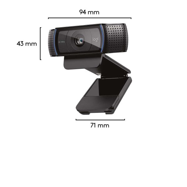 Logitech Hd Pro C920 webcam 3 MP 1920 x 1080 Pixels USB 2.0 Zwart (960-001055)