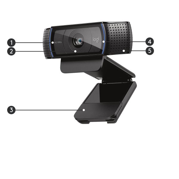Logitech Hd Pro C920 webcam 3 MP 1920 x 1080 Pixels USB 2.0 Zwart (960-001055)