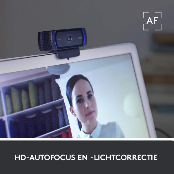 Logitech Hd Pro C920 webcam 3 MP 1920 x 1080 Pixels USB 2.0 Zwart (960-001055)