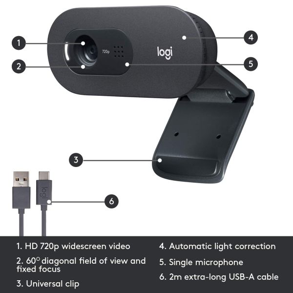 Logitech C505 HD Webcam (960-001364)