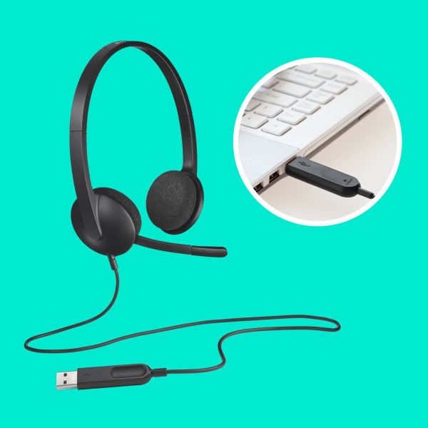 Logitech H340 USB Computer Headset Met digitale audio (981-000475)