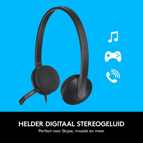 Logitech H340 USB Computer Headset Met digitale audio (981-000475)