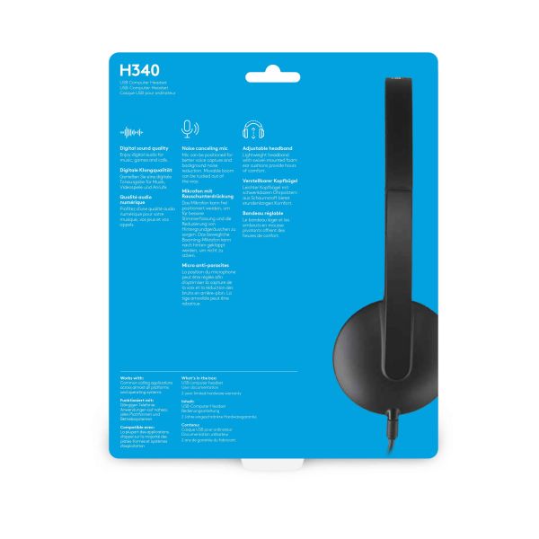 Logitech H340 USB Computer Headset Met digitale audio (981-000475)
