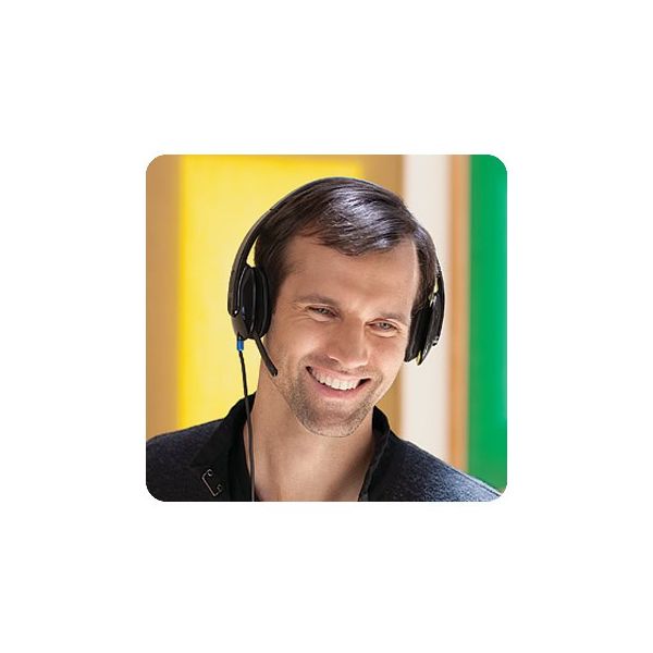 Logitech H540 USB Computer Headset Met high-definition geluid en knoppen op het oorstuk (981-000480)