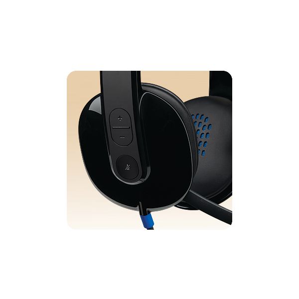 Logitech H540 USB Computer Headset Met high-definition geluid en knoppen op het oorstuk (981-000480)