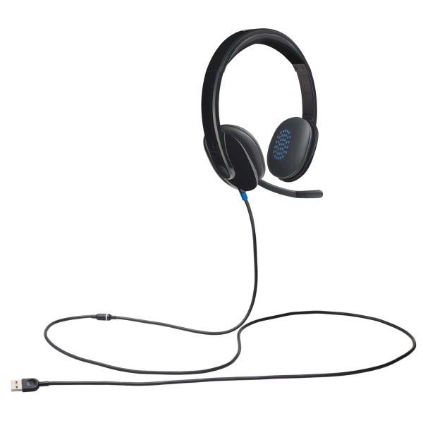 Logitech H540 USB Computer Headset Met high-definition geluid en knoppen op het oorstuk (981-000480)