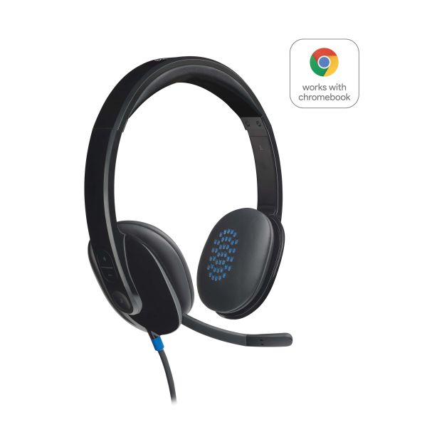Logitech H540 USB Computer Headset Met high-definition geluid en knoppen op het oorstuk (981-000480)