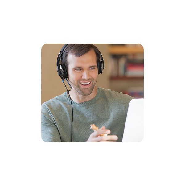 Logitech H540 USB Computer Headset Met high-definition geluid en knoppen op het oorstuk (981-000480)