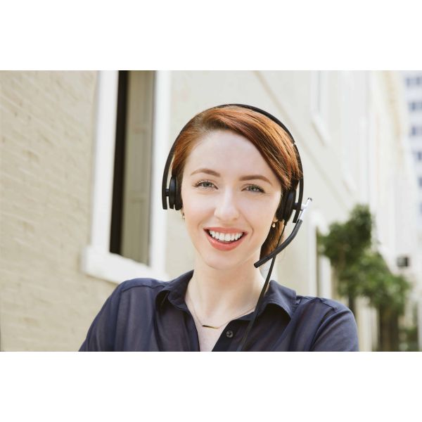 Logitech H650e Headset Bedraad Hoofdband Kantoor/callcenter USB Type-A Zwart, Zilver (981-000514)