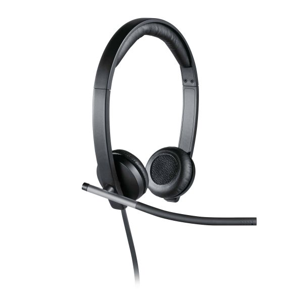 Logitech H650e Headset Bedraad Hoofdband Kantoor/callcenter USB Type-A Zwart, Zilver (981-000519)