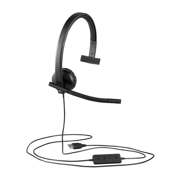 Logitech H570e Headset Bedraad Hoofdband Kantoor/callcenter USB Type-A Zwart (981-000571)