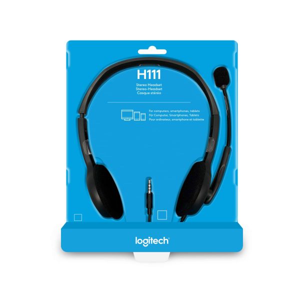 Logitech H111 Headset Bedraad Hoofdband Kantoor/callcenter Grijs (981-000593)