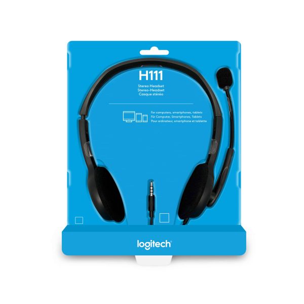 Logitech H111 Headset Bedraad Hoofdband Kantoor/callcenter Grijs (981-000593)