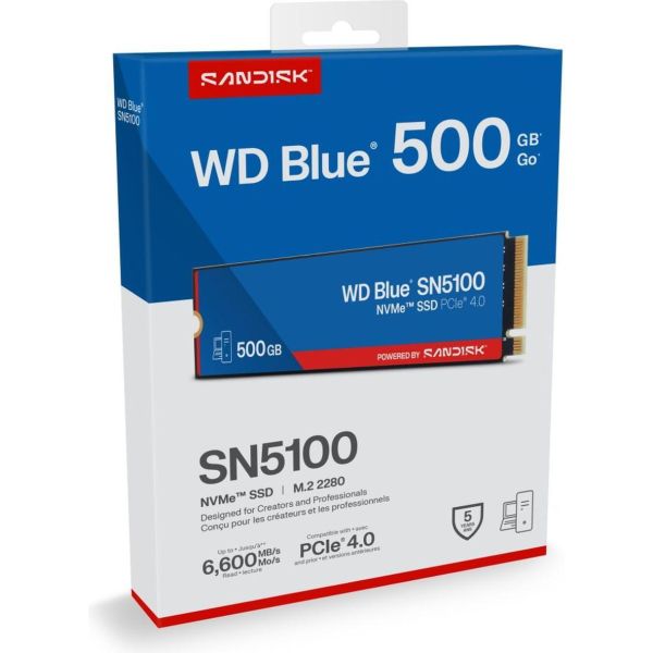 Sandisk WD Blue SN5100 500GB NVMe M.2 PCIe (WDBS4F5000ANC-WRSN)