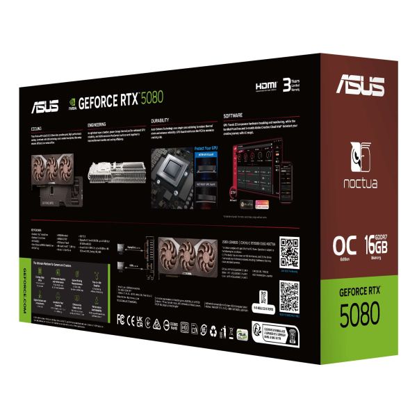 ASUS RTX5080-O16G-NOCTUA NVIDIA GeForce RTX 5080 16 GB GDDR7 (90YV0M32-M0NA00)  ASUS RTX5080-O16G-NOCTUA NVIDIA GeForce RTX 5080 16 GB GDDR7 (90YV0M32-M0NA00)