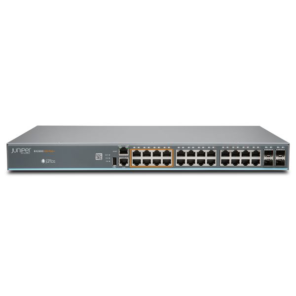 Juniper EX2300 16-port 10/100/1000BASE-T PoE+, 8-port 10/100/1000/2500BASE-T PoE+, 4x1/10GbE SFP/SFP+ (EX2300-24MP)
