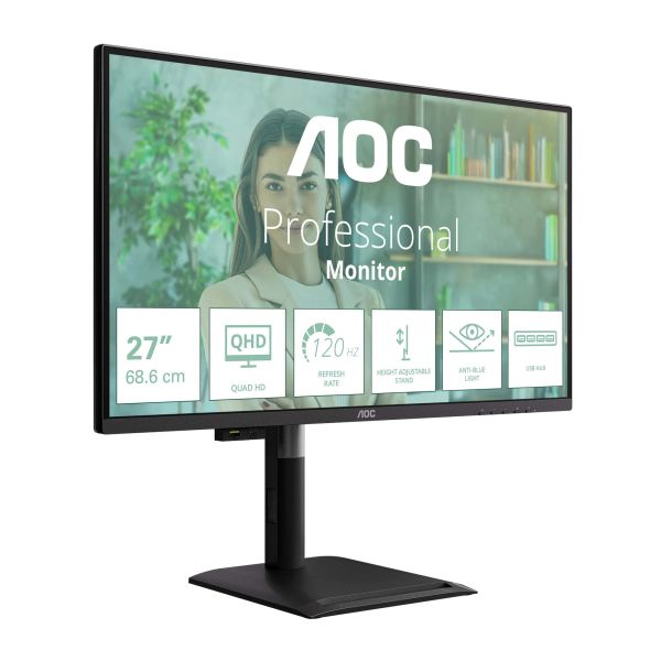 AOC Q27P4U computer monitor 68,6 cm (27") 2560 x 1440 Pixels Wide Quad HD Zwart (Q27P4U)