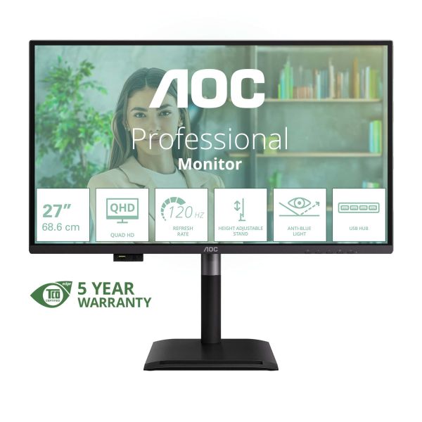 AOC Q27P4U computer monitor 68,6 cm (27") 2560 x 1440 Pixels Wide Quad HD Zwart (Q27P4U)