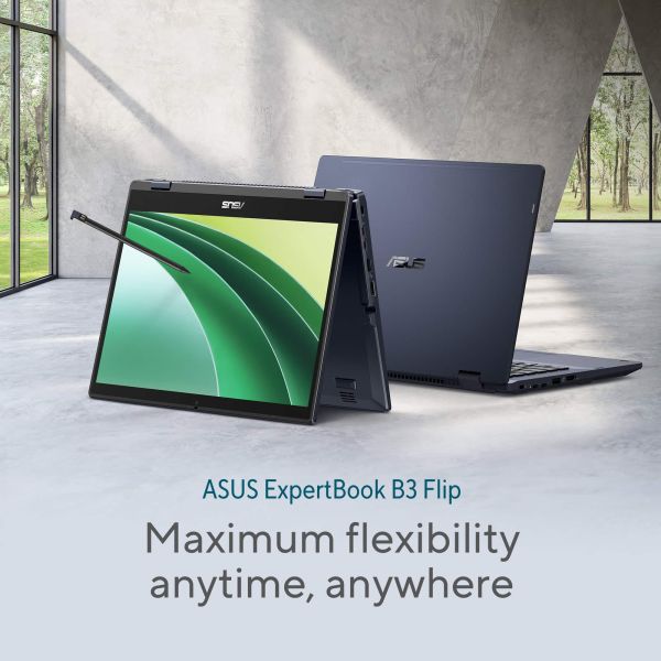 ASUS ExpertBook B3 Flip B3402FVA-EC2563XA Intel Core 5 120U Hybride (2-in-1) 35,6 cm (14") Touchscreen Full HD 16 GB DDR4-SDRAM 256 GB SSD Wi-Fi 6E (802.11ax) Windows 11 Pro Education US International Zwart (90NX07N1-M02TD0)