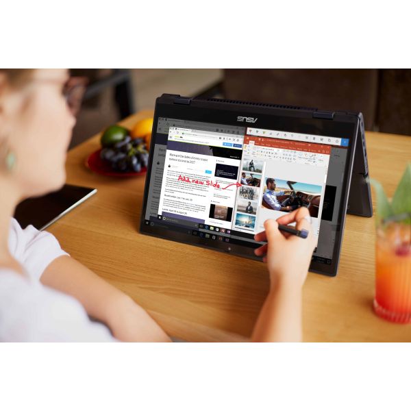 ASUS ExpertBook B3 Flip B3402FVA-EC2563XA Intel Core 5 120U Hybride (2-in-1) 35,6 cm (14") Touchscreen Full HD 16 GB DDR4-SDRAM 256 GB SSD Wi-Fi 6E (802.11ax) Windows 11 Pro Education US International Zwart (90NX07N1-M02TD0)