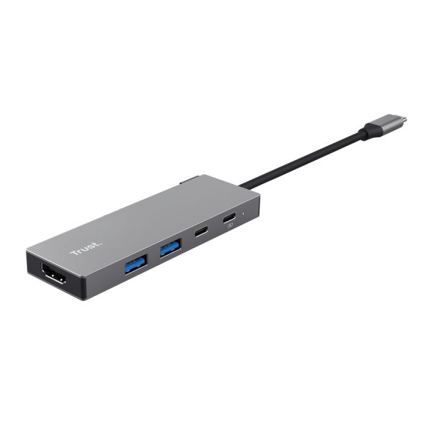 Trust 26062 interface hub USB Type-C Grijs (26062)  Trust 26062 interface hub USB Type-C Grijs (26062)