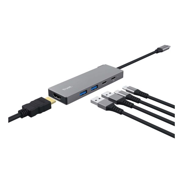 Trust 26062 interface hub USB Type-C Grijs (26062)  Trust 26062 interface hub USB Type-C Grijs (26062)