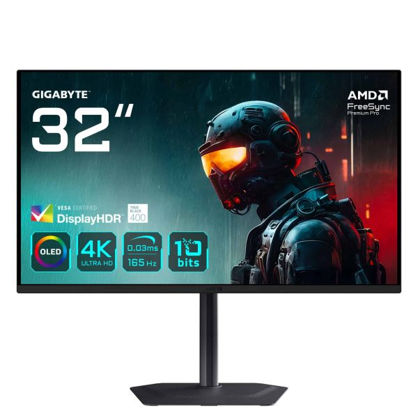 GIGABYTE MO32U computer monitor 80 cm (31.5") 3840 x 2160 Pixels 4K Ultra HD OLED Zwart (MO32U EK)