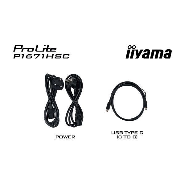 iiyama ProLite P1671HSC-B1 computer monitor 39,6 cm (15.6") 1920 x 1080 Pixels Full HD LCD Zwart (P1671HSC-B1)
