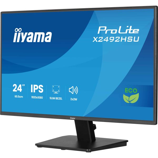iiyama ProLite X2492HSU-B1 computer monitor 61 cm (24") 1920 x 1080 Pixels Full HD LED Zwart (X2492HSU-B1)