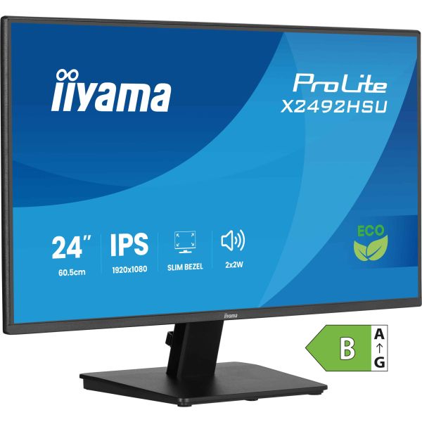 iiyama ProLite X2492HSU-B1 computer monitor 61 cm (24") 1920 x 1080 Pixels Full HD LED Zwart (X2492HSU-B1)