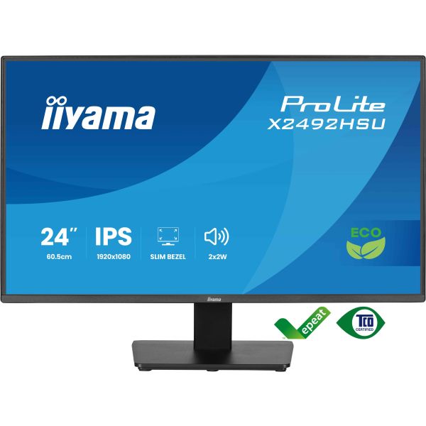 iiyama ProLite X2492HSU-B1 computer monitor 61 cm (24") 1920 x 1080 Pixels Full HD LED Zwart (X2492HSU-B1)