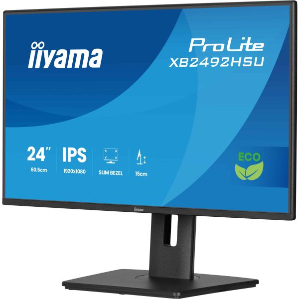 iiyama ProLite XB2492HSU-B1 computer monitor 61 cm (24") 1080 x 1920 Pixels Quad HD LED Zwart (XB2492HSU-B1)