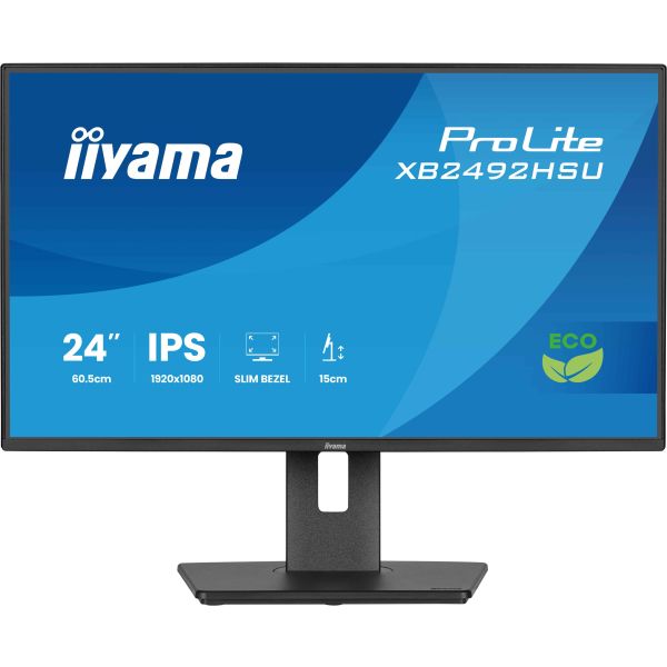 iiyama ProLite XB2492HSU-B1 computer monitor 61 cm (24") 1080 x 1920 Pixels Quad HD LED Zwart (XB2492HSU-B1)
