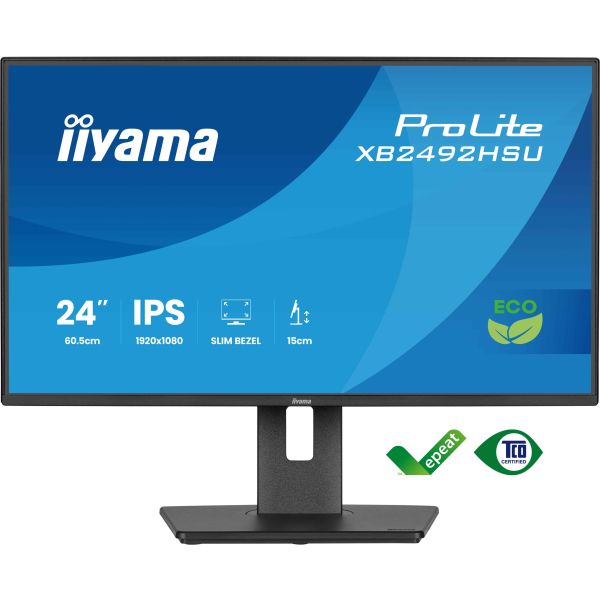 iiyama ProLite XB2492HSU-B1 computer monitor 61 cm (24") 1080 x 1920 Pixels Quad HD LED Zwart (XB2492HSU-B1)