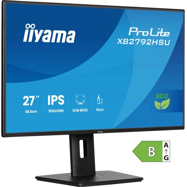 iiyama ProLite XB2792HSU-B1 computer monitor 68,6 cm (27") 1080 x 1920 Pixels Quad HD LED Zwart (XB2792HSU-B1)