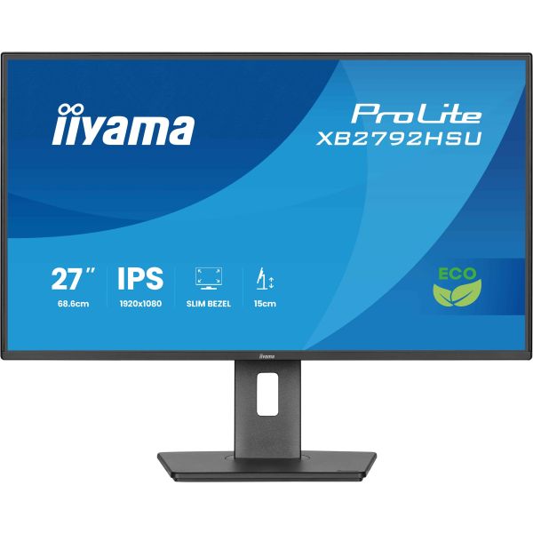 iiyama ProLite XB2792HSU-B1 computer monitor 68,6 cm (27") 1080 x 1920 Pixels Quad HD LED Zwart (XB2792HSU-B1)