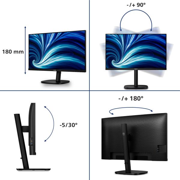 Philips 32B2U3601/00 computer monitor 80 cm (31.5") 2560 x 1440 Pixels Quad HD LCD Zwart (32B2U3601/00)