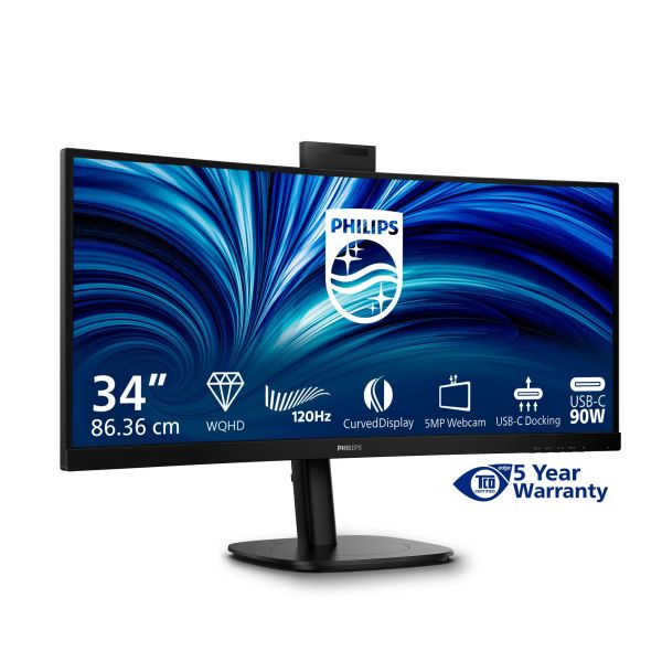 Philips 3000 series 34B2U3600CH/00 computer monitor 86,4 cm (34") 3440 x 1440 Pixels Wide Quad HD LCD Zwart (34B2U3600CH/00)