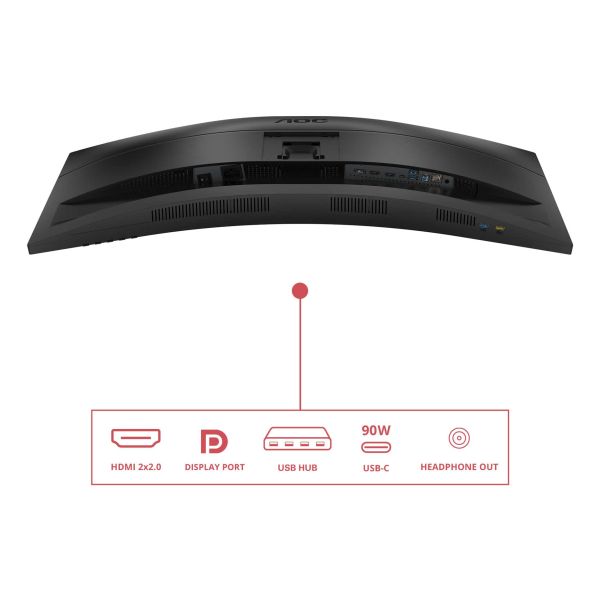 AOC E4 CU34E4CV computer monitor 86,4 cm (34") 3440 x 1440 Pixels UltraWide Quad HD LCD Zwart (CU34E4CV)