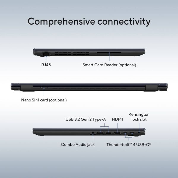 ASUS ExpertBook B3 B3604CVA-QZ1867XA Intel Core 5 120U Laptop 40,6 cm (16") WQXGA 8 GB DDR5-SDRAM 256 GB SSD Wi-Fi 6E (802.11ax) Windows 11 Pro Education US International Zwart (90NX07B1-M021K0)